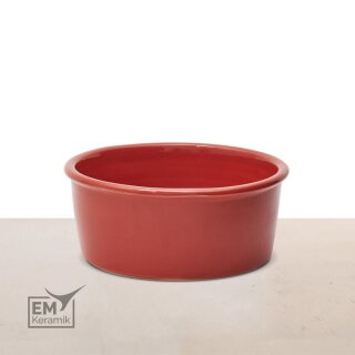 EM Keramik Hundenapf ca. 22 cm Durchmesser Rot *B-Ware